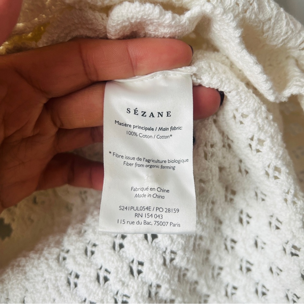 Sezane White Crochet Cardigan - Picture 6 of 9
